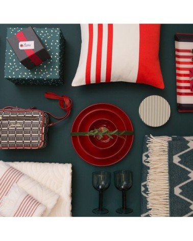 Housse de coussin coton Rouge 25x45 cm