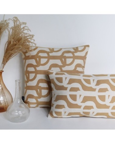 Housse de coussin coton Beige 25x45 cm