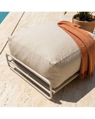 Pouf pour salon de jardin modulable avec structure beige