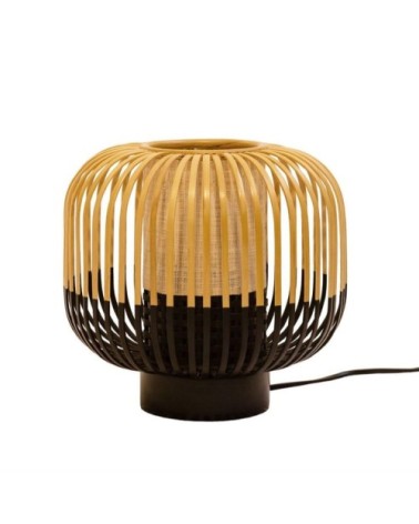 Lampe à poser bambou/noir H24cm