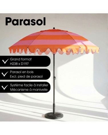 Parasol orange polyester h238xl197xl197cm