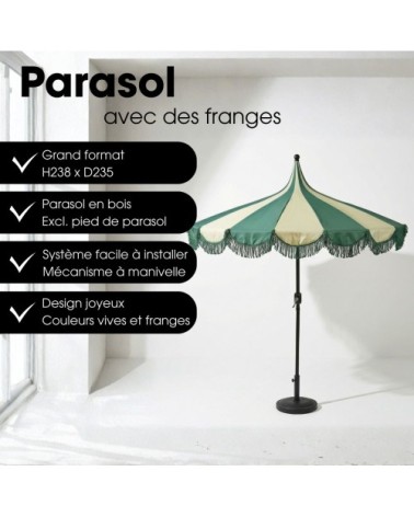 Parasol vert foncé polyester h238xl235xl235cm
