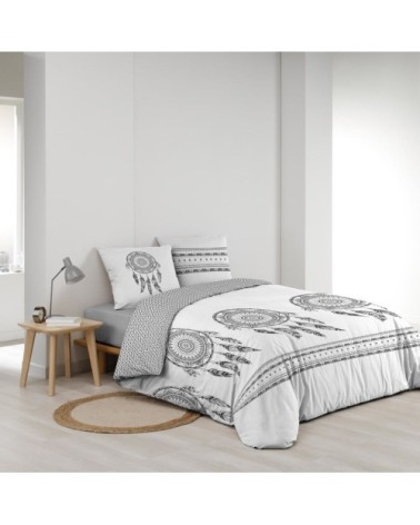 Parure de couette 100% coton imprimée 260x240cm 2 taies