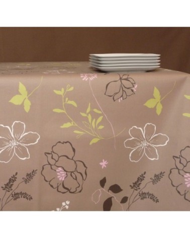 Nappe enduite ovale 160 x 200 cm rose