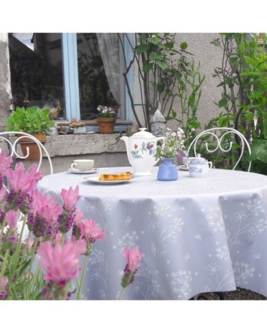 Nappe enduite ronde 160 x 160 cm gris