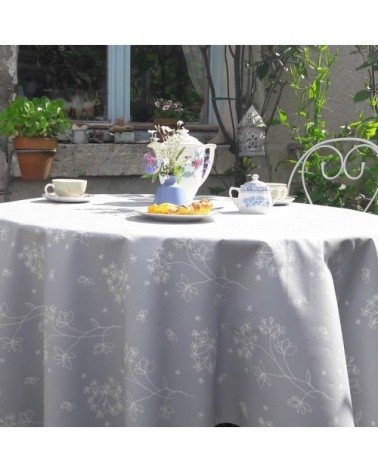 Nappe enduite ronde 160 x 160 cm gris