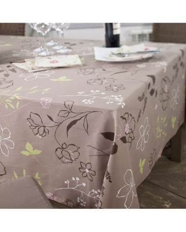 Nappe enduite carrée 120 x 120 cm rose