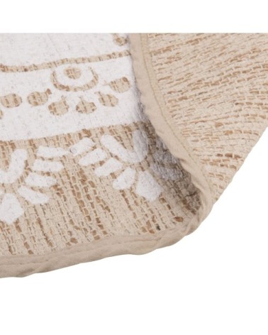 Tapis rond jute et coton blanc D180