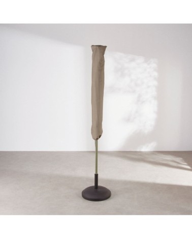 Parasol inclinable en aluminium et toile en polyester recyclé vert kaki, D270 cm (base vendue séparément)