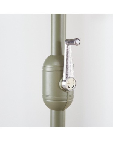 Parasol inclinable en aluminium et toile en polyester recyclé vert kaki, D270 cm (base vendue séparément)