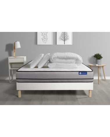 Pack prêt à dormir 140x190 cm sommier kit blanc