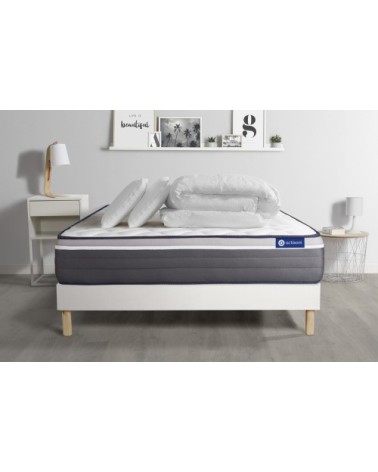 Pack prêt à dormir 200x200 cm sommier kit blanc