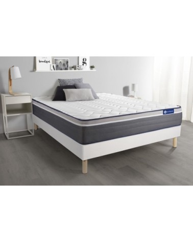 Ensemble 140x190 cm sommier kit blanc
