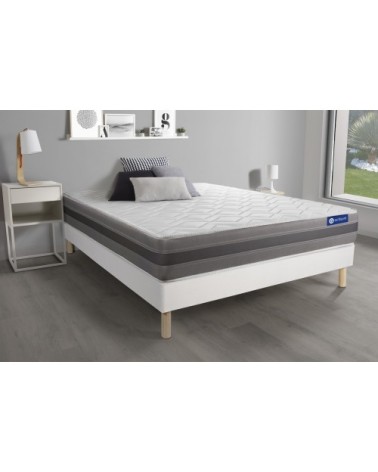 Ensemble 200x200 cm sommier kit blanc