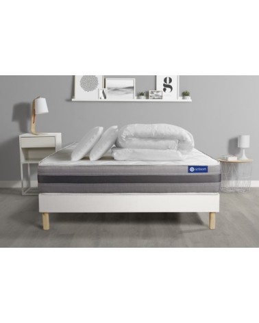 Pack prêt à dormir 200x200 cm sommier kit blanc