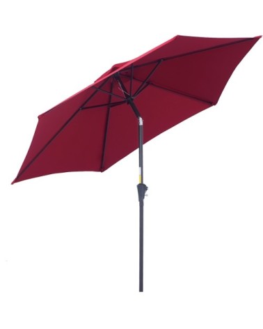 Parasol inclinable de jardin rouge vineux