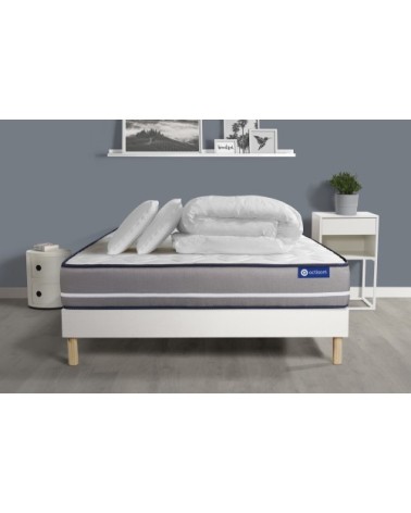 Pack prêt à dormir 200x200 cm sommier kit blanc