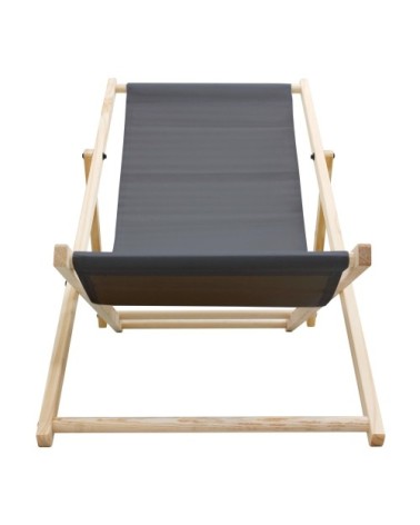 Lot de 5 chaises longues pliantes bois et tissu anthracite 3 positions