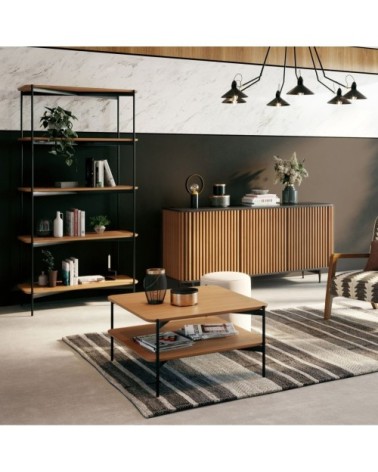 Table basse carré double plateau