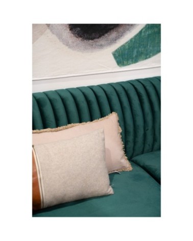 Coussin gris et cuir marron