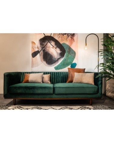 Coussin gris et cuir marron