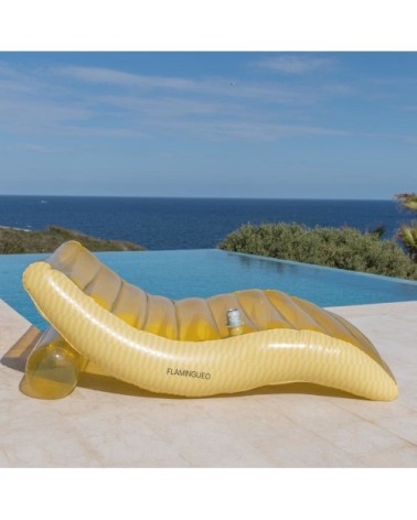 Chaise Longue Gonflable Piscine PVC Jaune