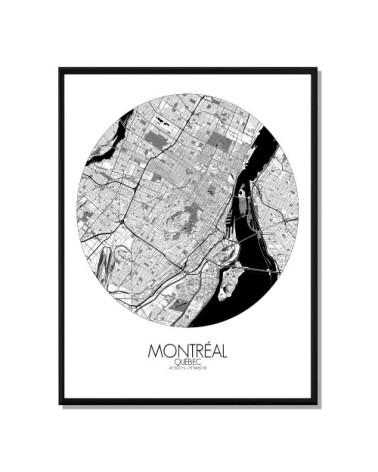 Affiche Montreal Carte ronde 40x50