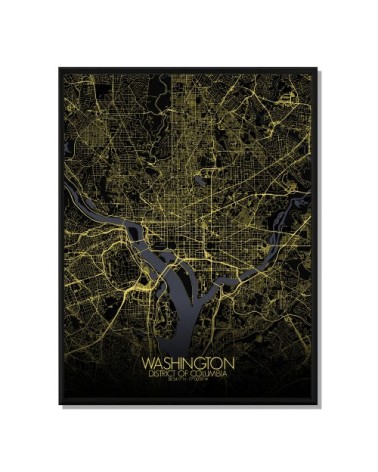 Affiche Washington Carte Nuit 40x50