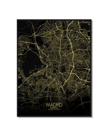 Affiche Madrid Carte Nuit 40x50