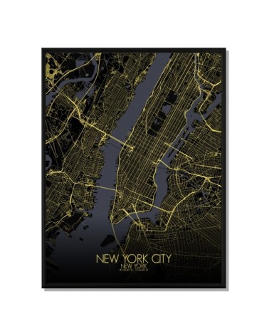 Affiche New york Carte Nuit 40x50