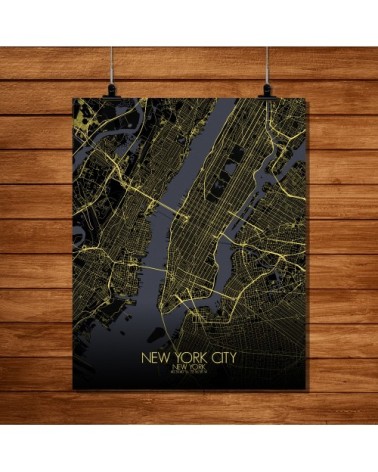 Affiche New york Carte Nuit 40x50