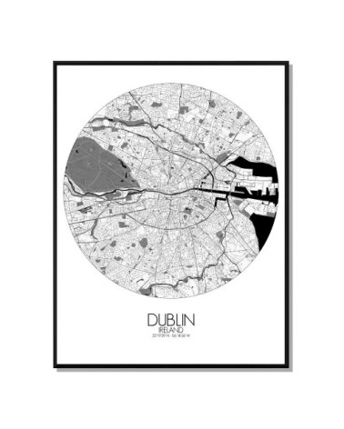 Affiche Dublin Carte ronde 40x50