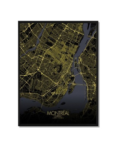 Affiche Montreal Carte Nuit 40x50