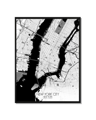 Affiche New york Carte N&B 40x50