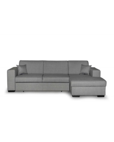 Canapé d'angle droit convertible en tissu gris clair
