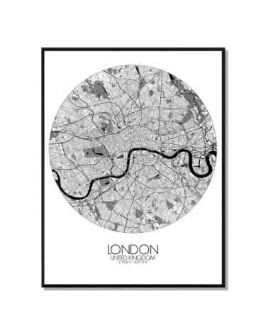 Affiche Londres Carte ronde 40x50