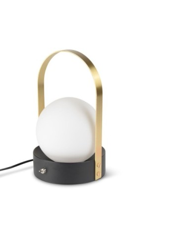 Lampe sur socle noir