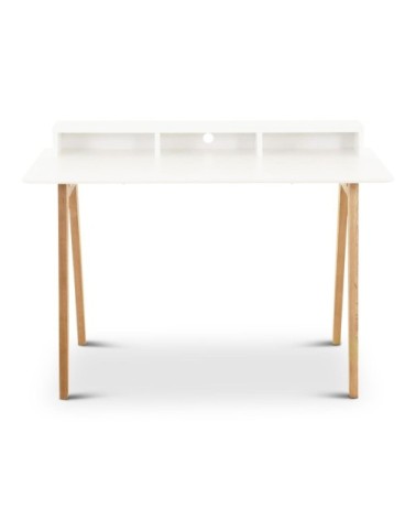 Bureau blanc 3 niches style scandinave