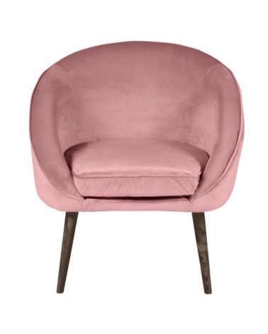 Fauteuil velours rose