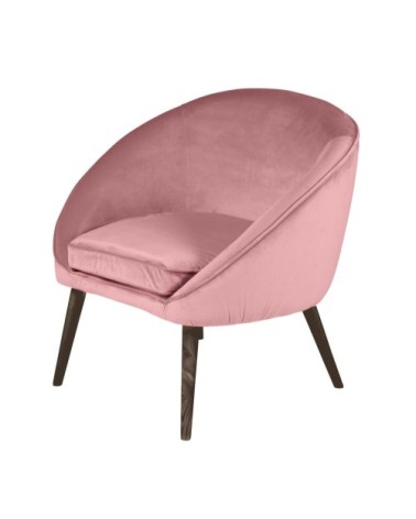 Fauteuil velours rose