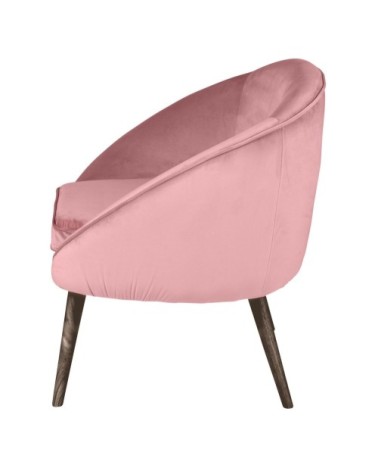 Fauteuil velours rose