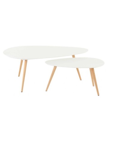 Tables basses gigognes laqué blanc 116 cm