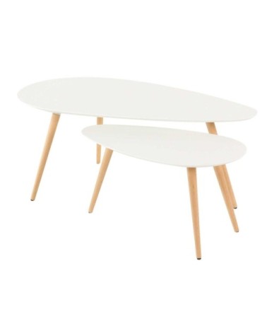 Tables basses gigognes laqué blanc 116 cm