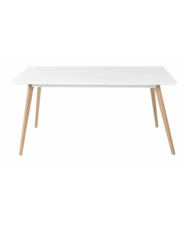 Table repas Scandinave blanche et pieds chêne160X90 cm