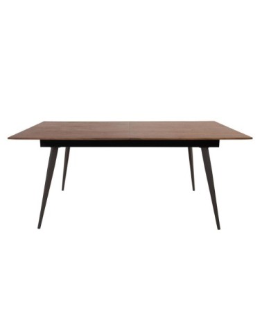 Table extensible noyer plaqué 180 cm + allonge intégrée