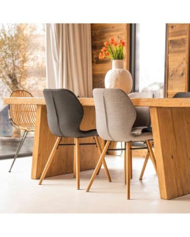 Chaise en tissu et chêne gris clair