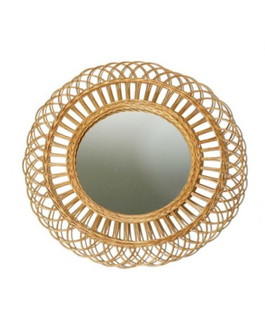 Miroir rotin naturel rond D60