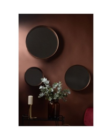 Miroirs ronds en métal couleur laiton  (set de 3)