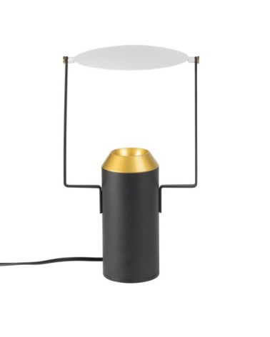 Lampe noir en fer et aluminium H32cm
