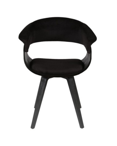 Chaise accoudoirs velours noir